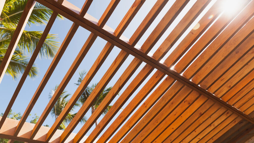 terrasoverkapping houten latjes